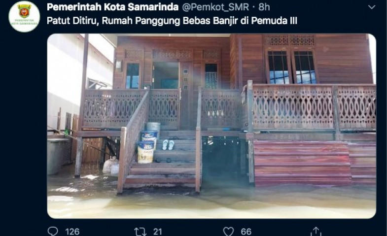 Postingan Rumah Panggung di Akun Sosmed Pemkot Samarinda Diserbu Netizen