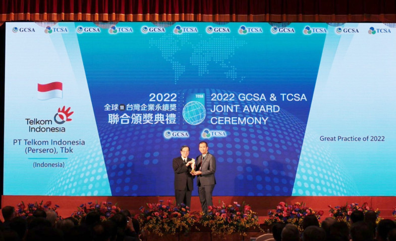 Telkom Sabet Gelar Global Best Practice - Sustainability pada Ajang Penghargaan Internasional Global Corporate Sustainability Awards 2022 di Taipei