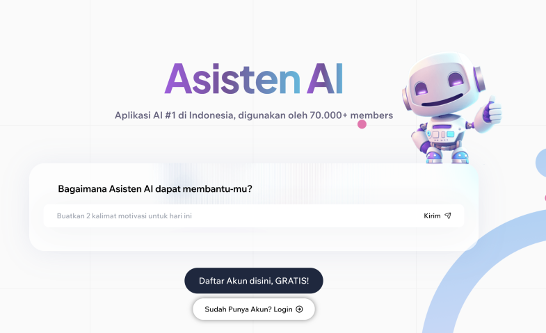 Asisten AI: Alternatif ChatGPT Indonesia yang Gratis dan Lengkap