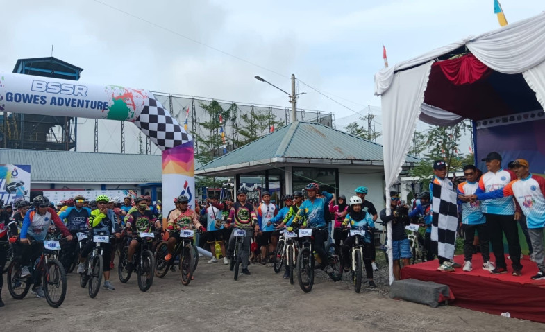 Gowes Colourbike Adventure BSSR 2024 di Desa Bakungan Diikuti Ratusan Pesepeda