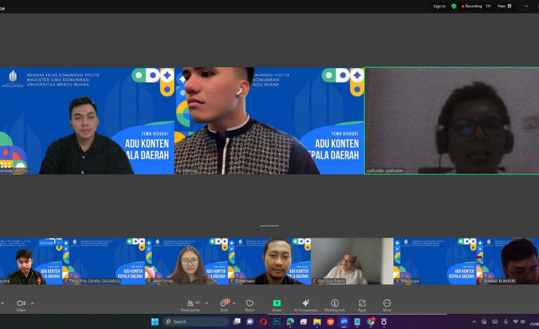 Bahas Gaya Komunikasi Politik Kekinian, Universitas Mercu Buana Gelar Webinar Adu Konten Kepala Daerah