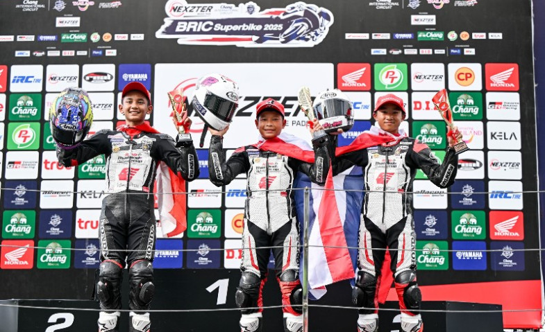 Generasi Baru Pebalap Binaan AHM Melesat Kencang Raih Podium di Thailand Talent Cup