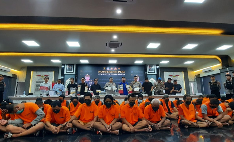 Polresta Samarinda Amankan 66 Tersangka dari 46 Kasus Narkotika dalam Operasi Antik 2025