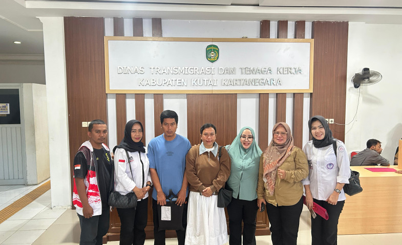 Perjuangkan Korban PHK, TRC PPA Kaltim Datangi Distransnaker Kukar