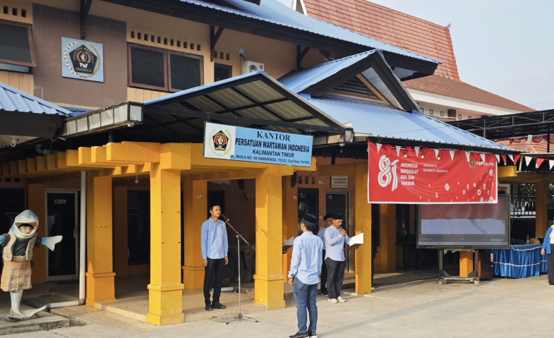 Kemerdekaan Pers Jadi Pesan Utama Apel HUT RI ke-81 di Gedung PWI Kaltim