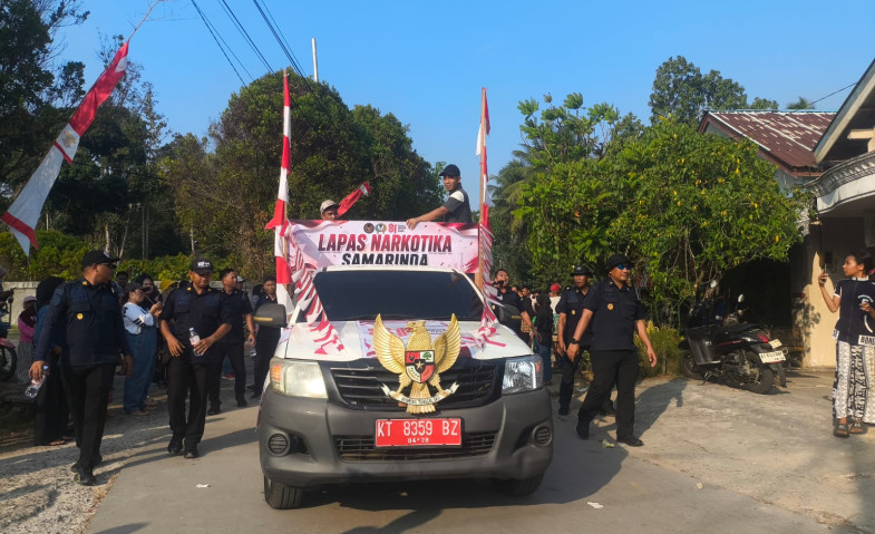 Pawai Kemerdekaan di Bayur, Lapas Narkotika Samarinda Ajak Warga Jauhi Narkoba